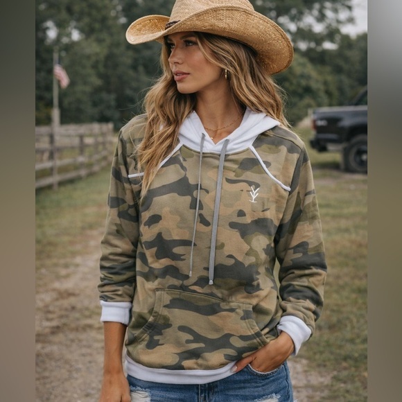 Yee Yee Tops - Yee Yee Camo Hoodie Country Western Athleisure Sweatshirt Hunting Streetwear